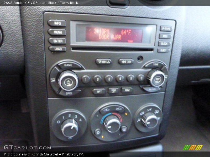 Black / Ebony Black 2008 Pontiac G6 V6 Sedan
