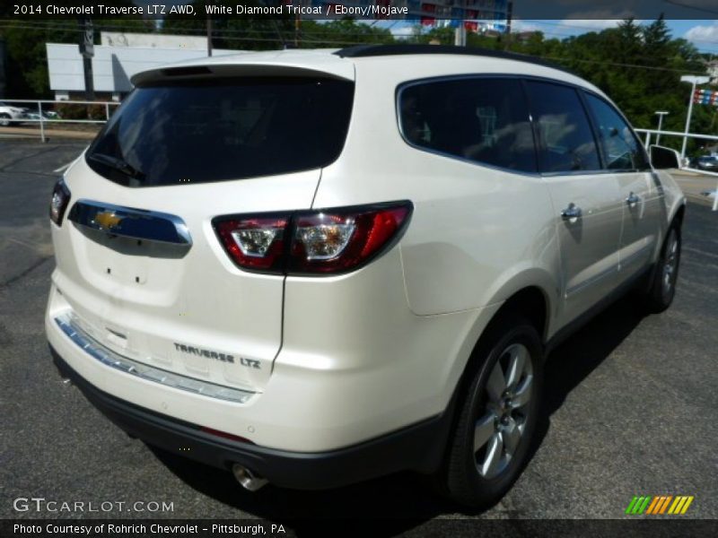 White Diamond Tricoat / Ebony/Mojave 2014 Chevrolet Traverse LTZ AWD