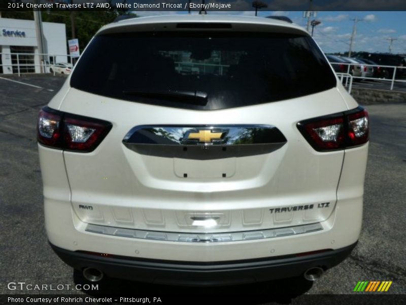 White Diamond Tricoat / Ebony/Mojave 2014 Chevrolet Traverse LTZ AWD