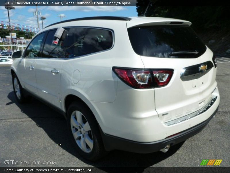 White Diamond Tricoat / Ebony/Mojave 2014 Chevrolet Traverse LTZ AWD
