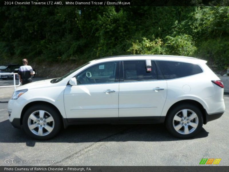 White Diamond Tricoat / Ebony/Mojave 2014 Chevrolet Traverse LTZ AWD