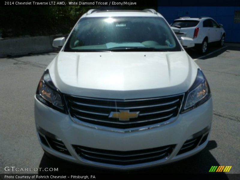 White Diamond Tricoat / Ebony/Mojave 2014 Chevrolet Traverse LTZ AWD