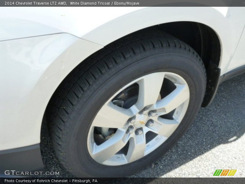White Diamond Tricoat / Ebony/Mojave 2014 Chevrolet Traverse LTZ AWD
