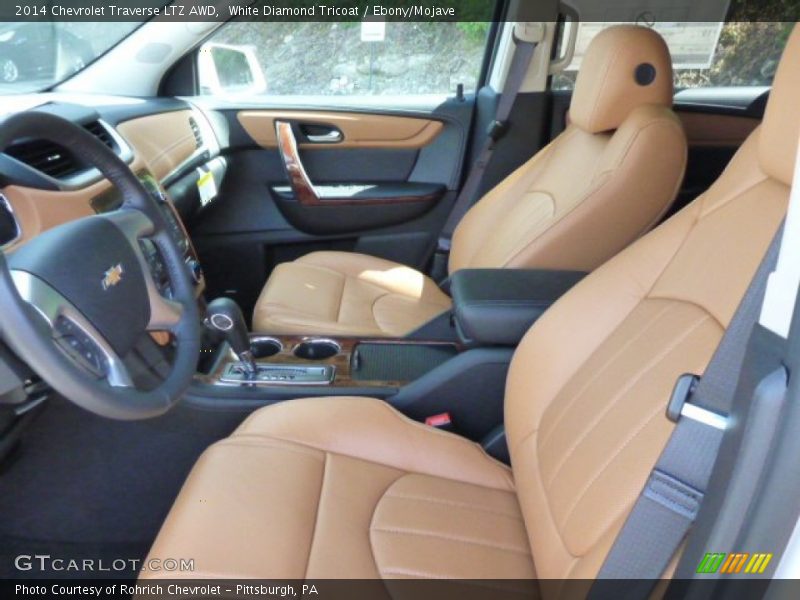 White Diamond Tricoat / Ebony/Mojave 2014 Chevrolet Traverse LTZ AWD