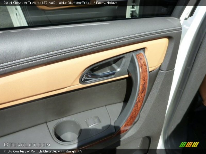 White Diamond Tricoat / Ebony/Mojave 2014 Chevrolet Traverse LTZ AWD
