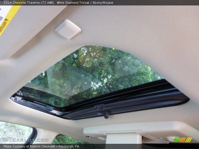 White Diamond Tricoat / Ebony/Mojave 2014 Chevrolet Traverse LTZ AWD