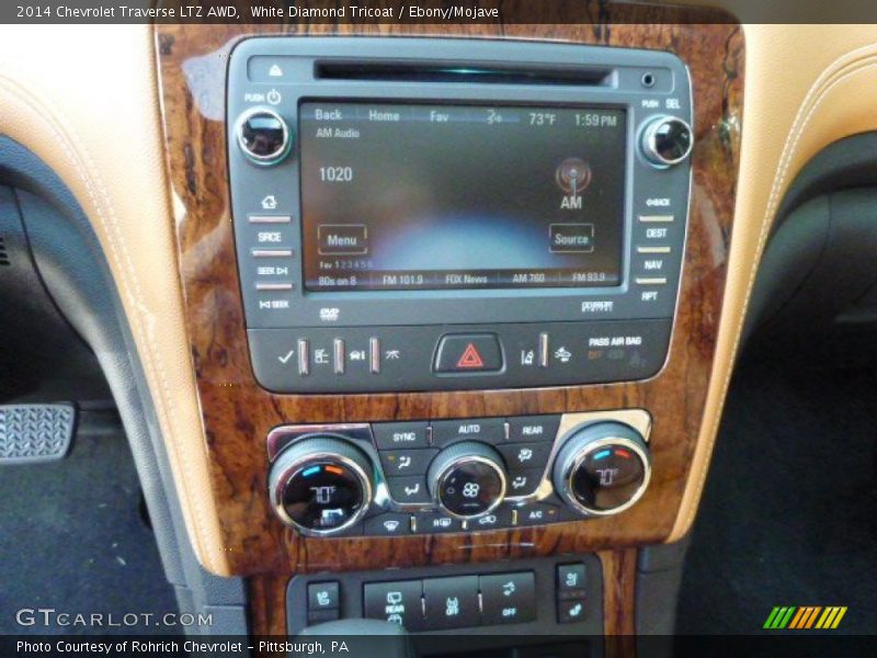 White Diamond Tricoat / Ebony/Mojave 2014 Chevrolet Traverse LTZ AWD