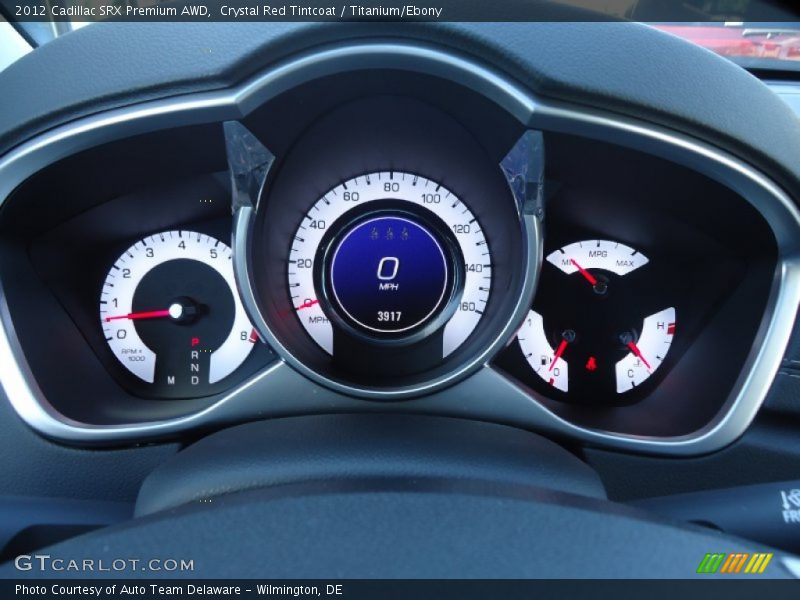 Crystal Red Tintcoat / Titanium/Ebony 2012 Cadillac SRX Premium AWD