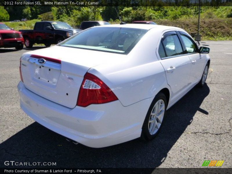 White Platinum Tri-Coat / Camel 2012 Ford Fusion SEL