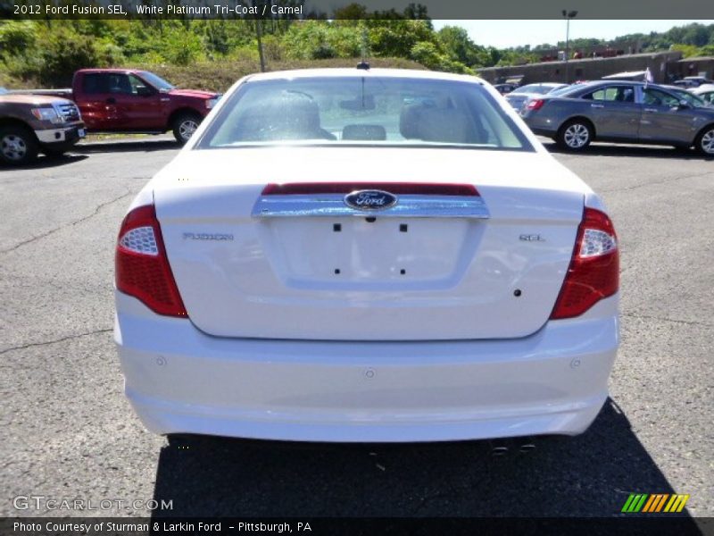White Platinum Tri-Coat / Camel 2012 Ford Fusion SEL
