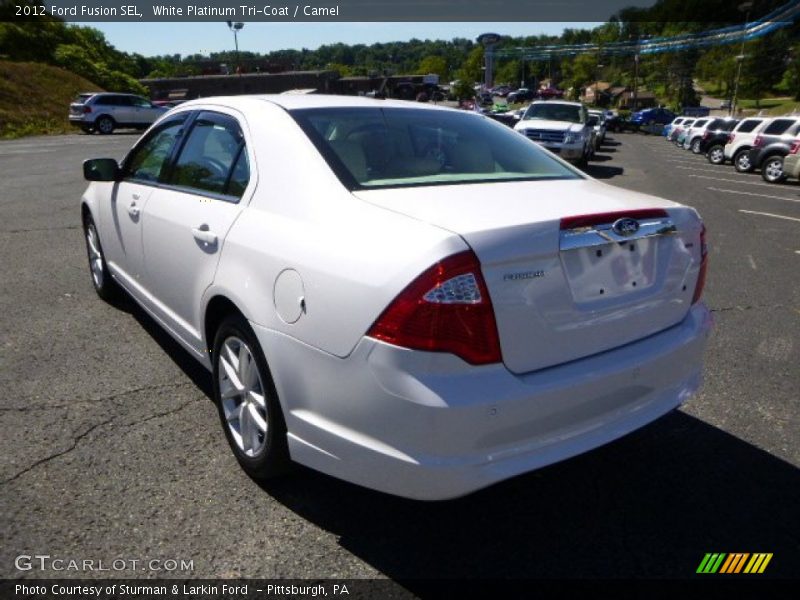 White Platinum Tri-Coat / Camel 2012 Ford Fusion SEL
