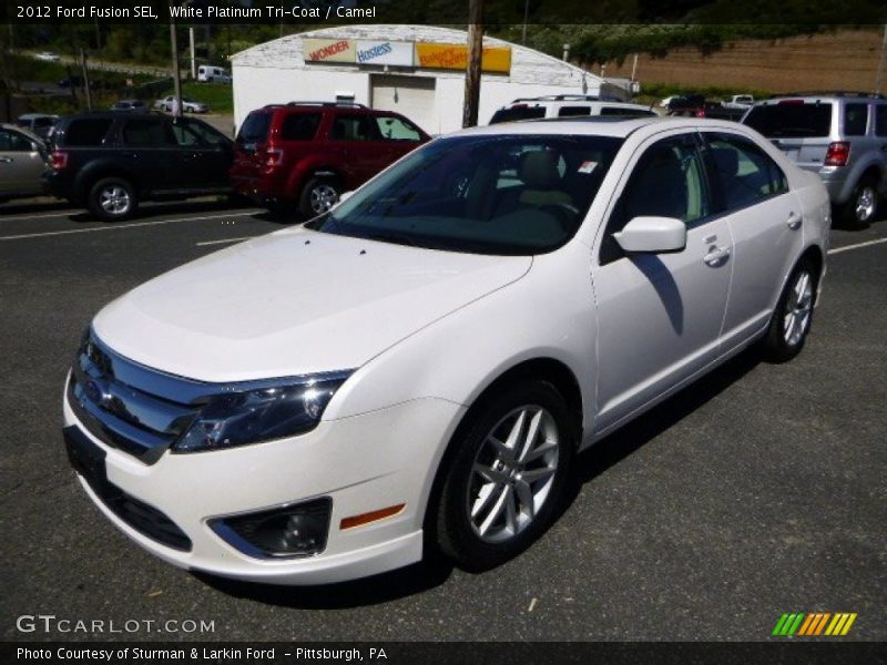 White Platinum Tri-Coat / Camel 2012 Ford Fusion SEL