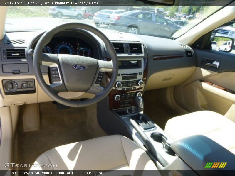 White Platinum Tri-Coat / Camel 2012 Ford Fusion SEL