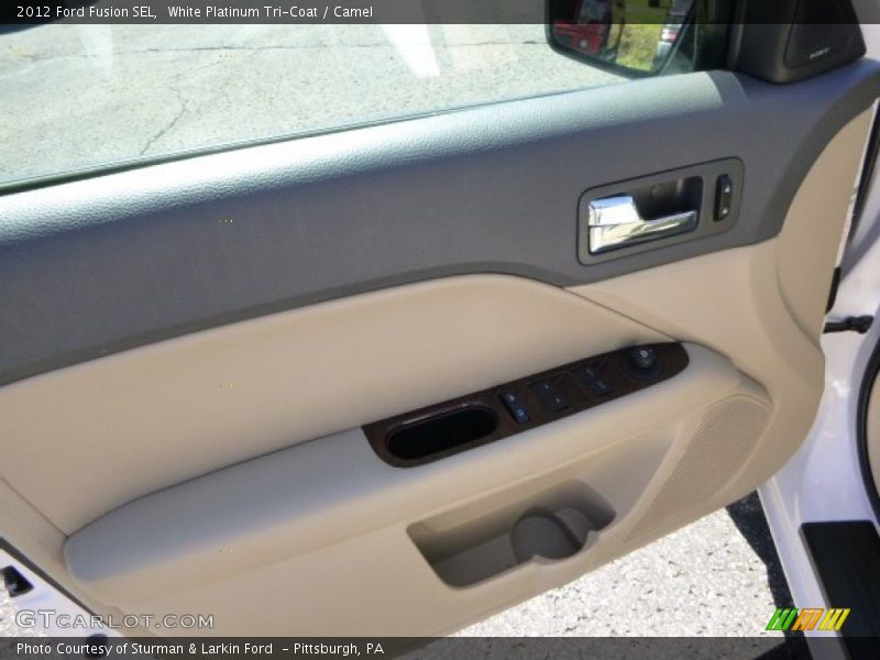 White Platinum Tri-Coat / Camel 2012 Ford Fusion SEL