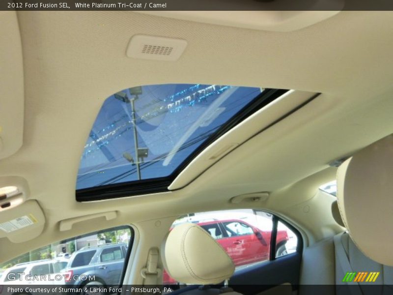 White Platinum Tri-Coat / Camel 2012 Ford Fusion SEL