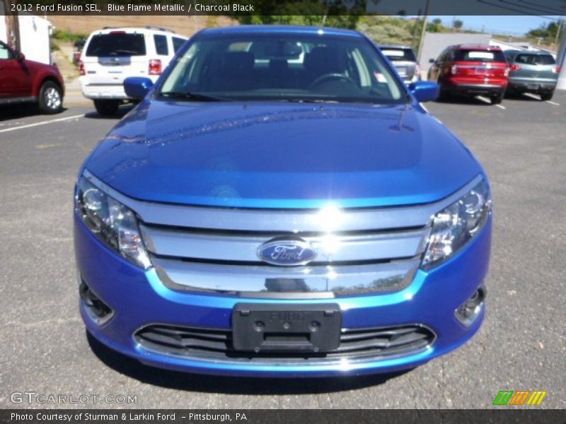 Blue Flame Metallic / Charcoal Black 2012 Ford Fusion SEL