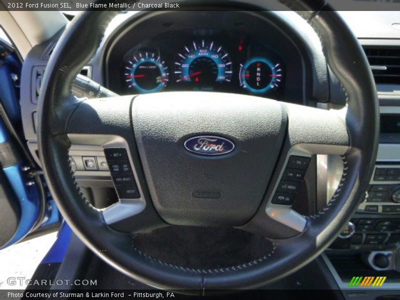Blue Flame Metallic / Charcoal Black 2012 Ford Fusion SEL