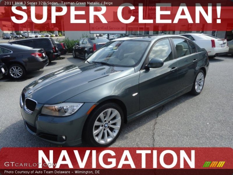 Tasman Green Metallic / Beige 2011 BMW 3 Series 328i Sedan