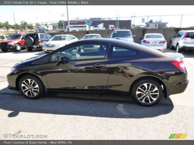 Kona Coffee Metallic / Black 2013 Honda Civic EX-L Coupe