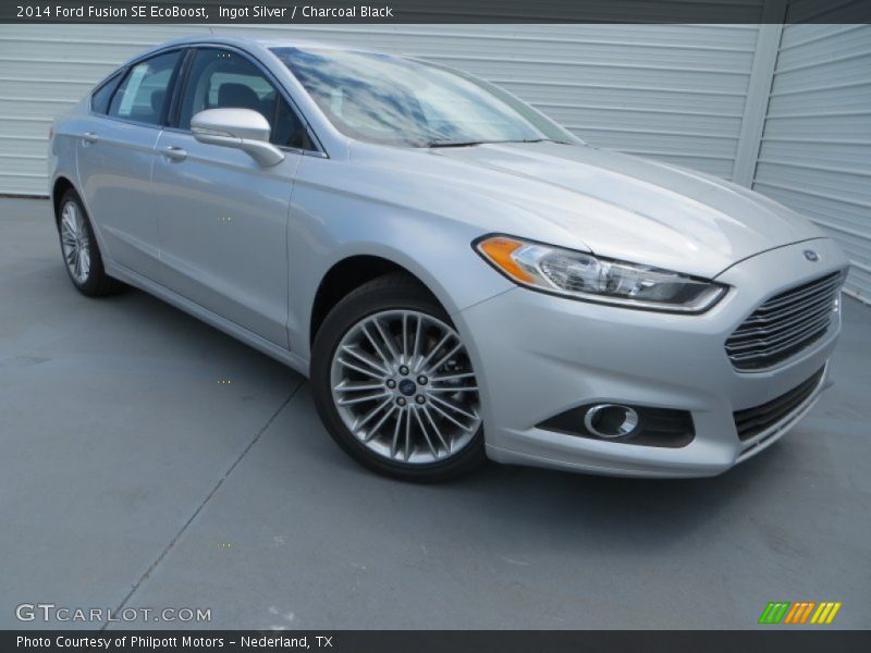 Ingot Silver / Charcoal Black 2014 Ford Fusion SE EcoBoost