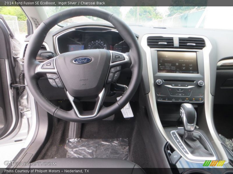 Ingot Silver / Charcoal Black 2014 Ford Fusion SE EcoBoost