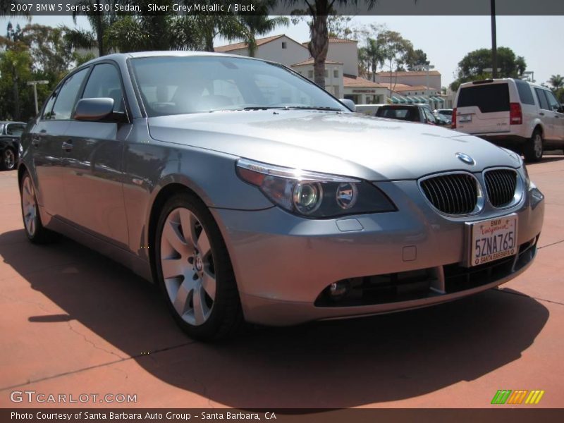 Silver Grey Metallic / Black 2007 BMW 5 Series 530i Sedan