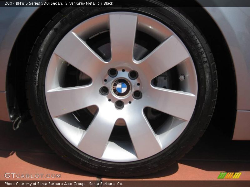 Silver Grey Metallic / Black 2007 BMW 5 Series 530i Sedan
