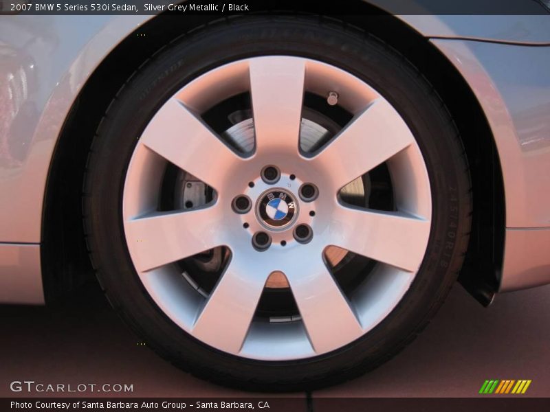 Silver Grey Metallic / Black 2007 BMW 5 Series 530i Sedan