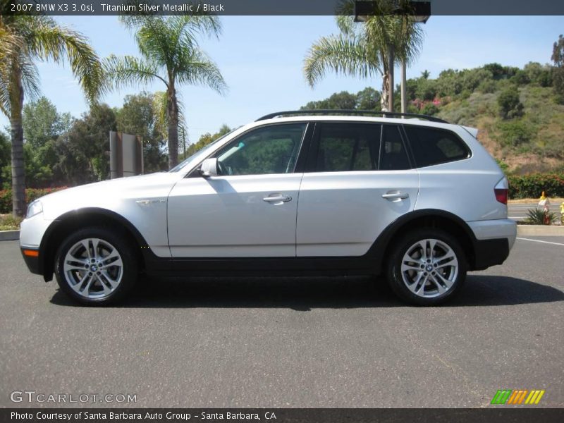 Titanium Silver Metallic / Black 2007 BMW X3 3.0si