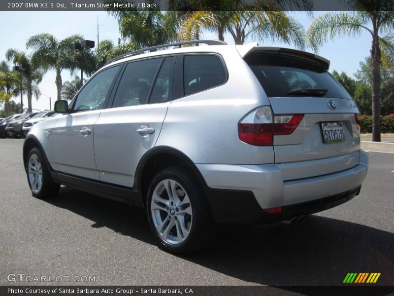 Titanium Silver Metallic / Black 2007 BMW X3 3.0si
