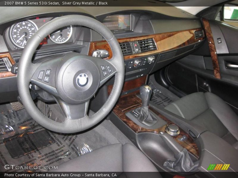 Silver Grey Metallic / Black 2007 BMW 5 Series 530i Sedan