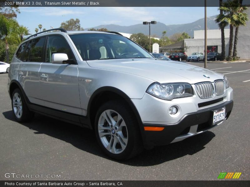 Titanium Silver Metallic / Black 2007 BMW X3 3.0si
