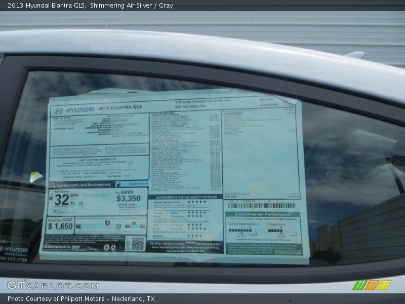 Shimmering Air Silver / Gray 2013 Hyundai Elantra GLS