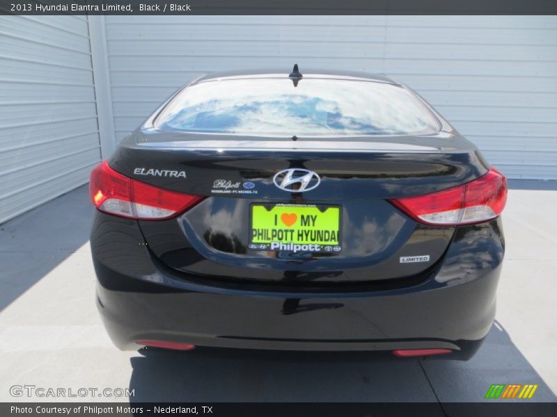 Black / Black 2013 Hyundai Elantra Limited