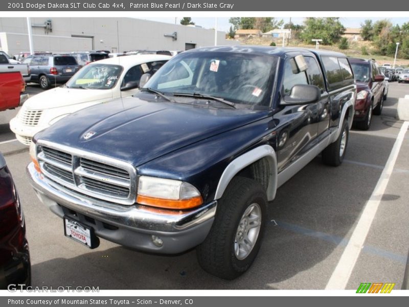 Patriot Blue Pearl / Dark Slate Gray 2001 Dodge Dakota SLT Club Cab 4x4