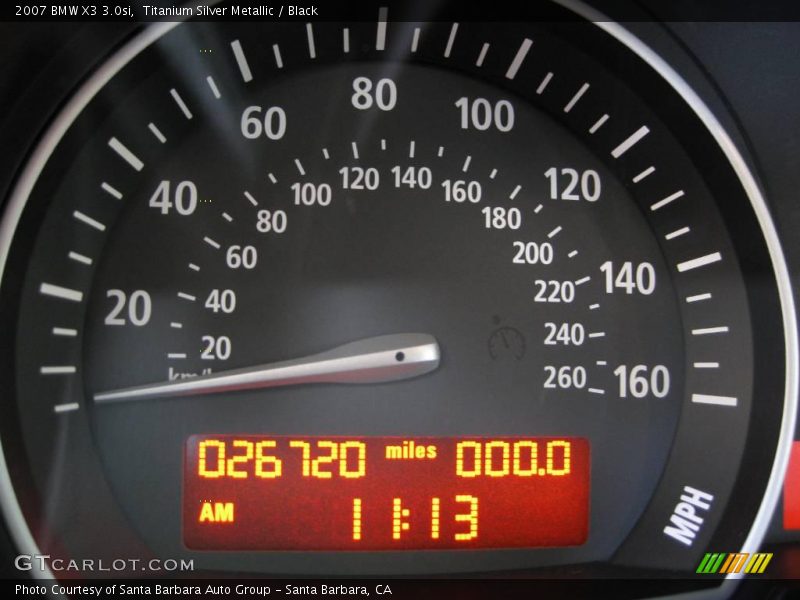 Titanium Silver Metallic / Black 2007 BMW X3 3.0si