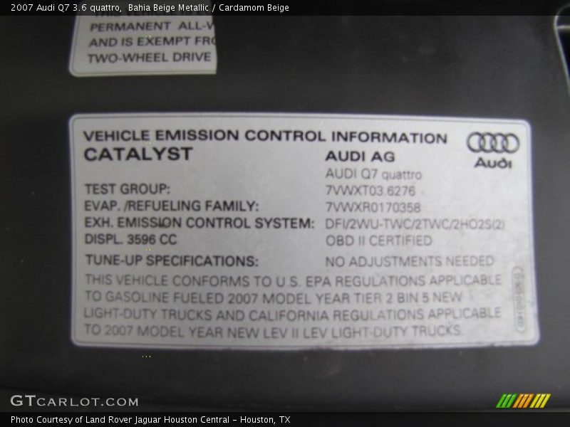 Bahia Beige Metallic / Cardamom Beige 2007 Audi Q7 3.6 quattro