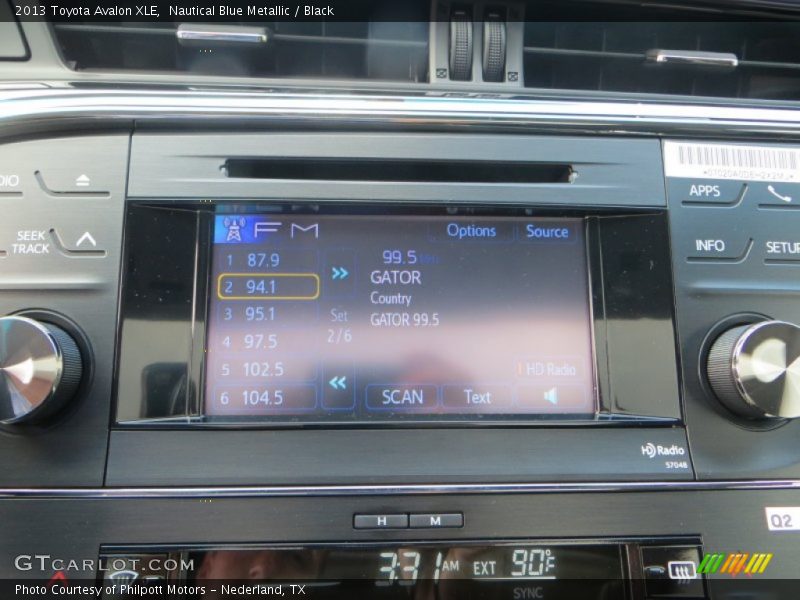 Nautical Blue Metallic / Black 2013 Toyota Avalon XLE