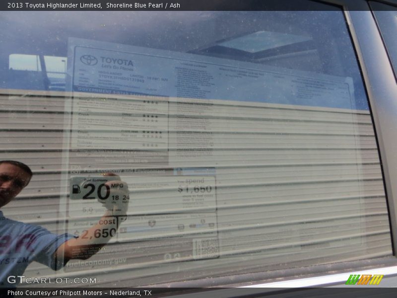 Shoreline Blue Pearl / Ash 2013 Toyota Highlander Limited