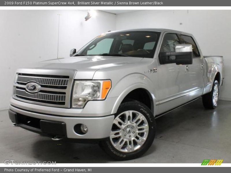 Brilliant Silver Metallic / Sienna Brown Leather/Black 2009 Ford F150 Platinum SuperCrew 4x4