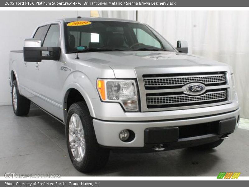 Brilliant Silver Metallic / Sienna Brown Leather/Black 2009 Ford F150 Platinum SuperCrew 4x4