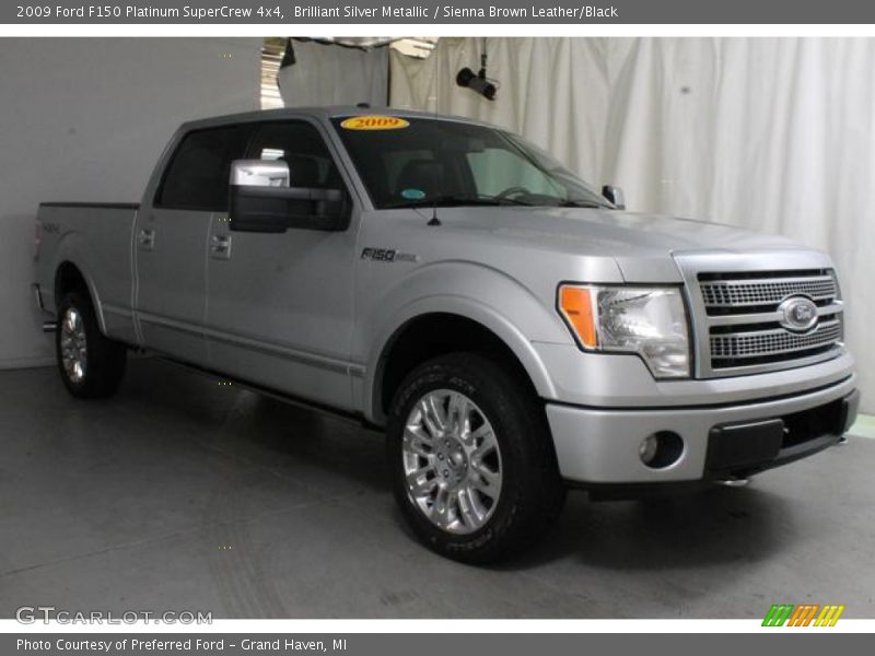 Brilliant Silver Metallic / Sienna Brown Leather/Black 2009 Ford F150 Platinum SuperCrew 4x4