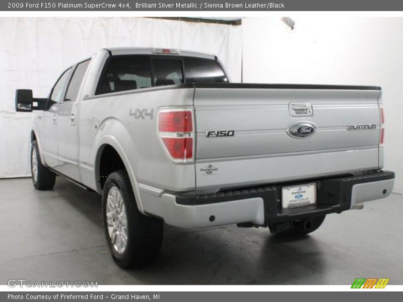 Brilliant Silver Metallic / Sienna Brown Leather/Black 2009 Ford F150 Platinum SuperCrew 4x4