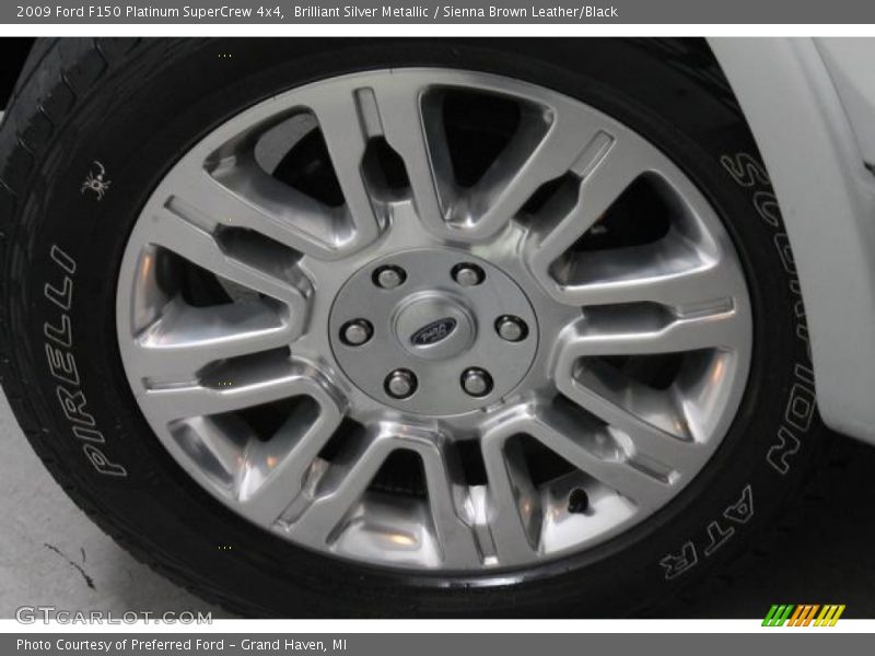 Brilliant Silver Metallic / Sienna Brown Leather/Black 2009 Ford F150 Platinum SuperCrew 4x4