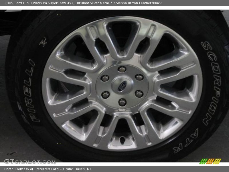 Brilliant Silver Metallic / Sienna Brown Leather/Black 2009 Ford F150 Platinum SuperCrew 4x4