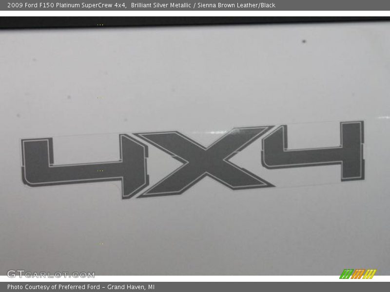Brilliant Silver Metallic / Sienna Brown Leather/Black 2009 Ford F150 Platinum SuperCrew 4x4