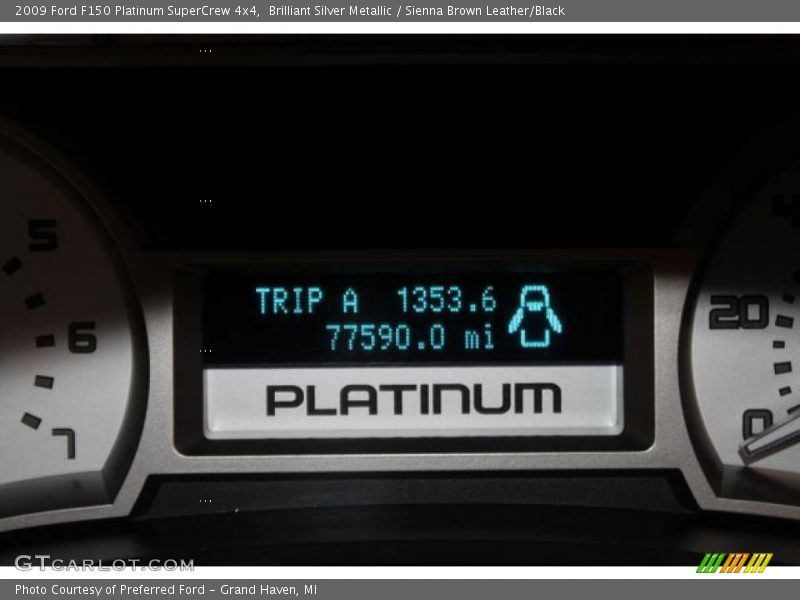 Brilliant Silver Metallic / Sienna Brown Leather/Black 2009 Ford F150 Platinum SuperCrew 4x4