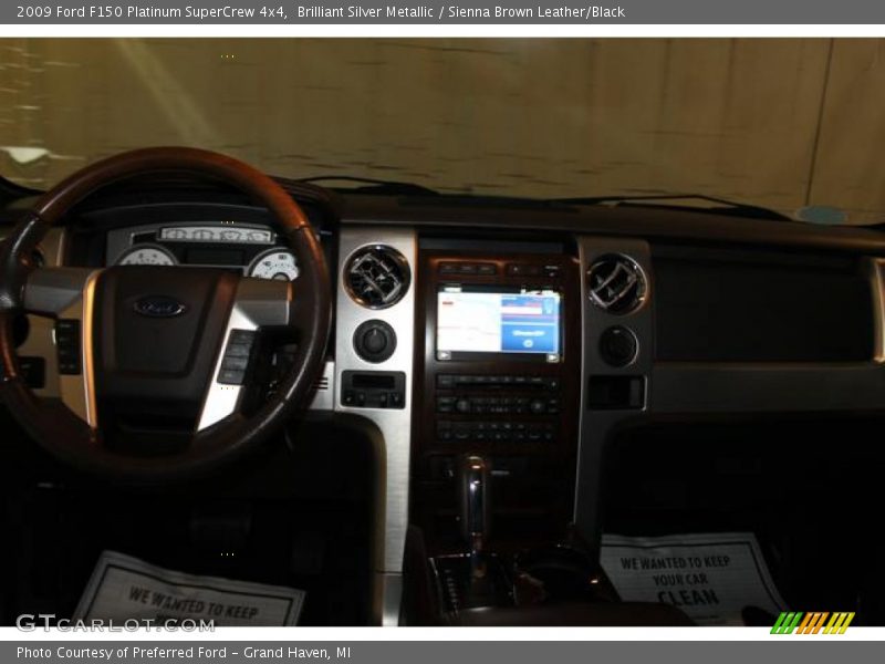 Brilliant Silver Metallic / Sienna Brown Leather/Black 2009 Ford F150 Platinum SuperCrew 4x4
