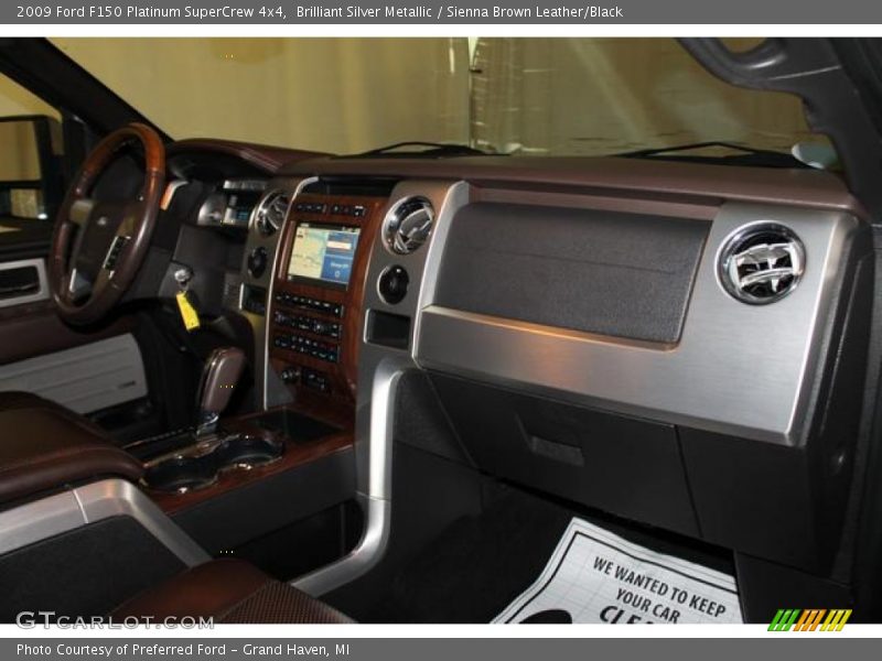 Brilliant Silver Metallic / Sienna Brown Leather/Black 2009 Ford F150 Platinum SuperCrew 4x4