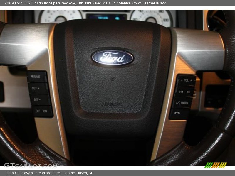 Brilliant Silver Metallic / Sienna Brown Leather/Black 2009 Ford F150 Platinum SuperCrew 4x4